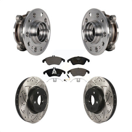 Front Bearing Assembly Drilled Slot Brake Rotor & Pad Kit For 2017 Mercedes-Benz E400 AWD KBB-125750
