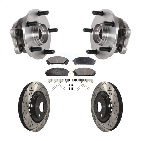 Front Hub Bearing Assembly Drilled Slot Brake Rotor Pad Kit For Lexus NX300 NX200t NX300h KBB-125751
