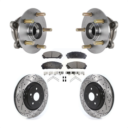 Front Hub Bearing Drilled Slot Brake Rotor Pads Kit For Lexus RX350 RX450h RX350L RX450hL KBB-125752