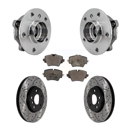 Front Hub Bearing Coat Drill Slot Brake Rotor Pads Kit For Mini Cooper Countryman Clubman KBB-125755