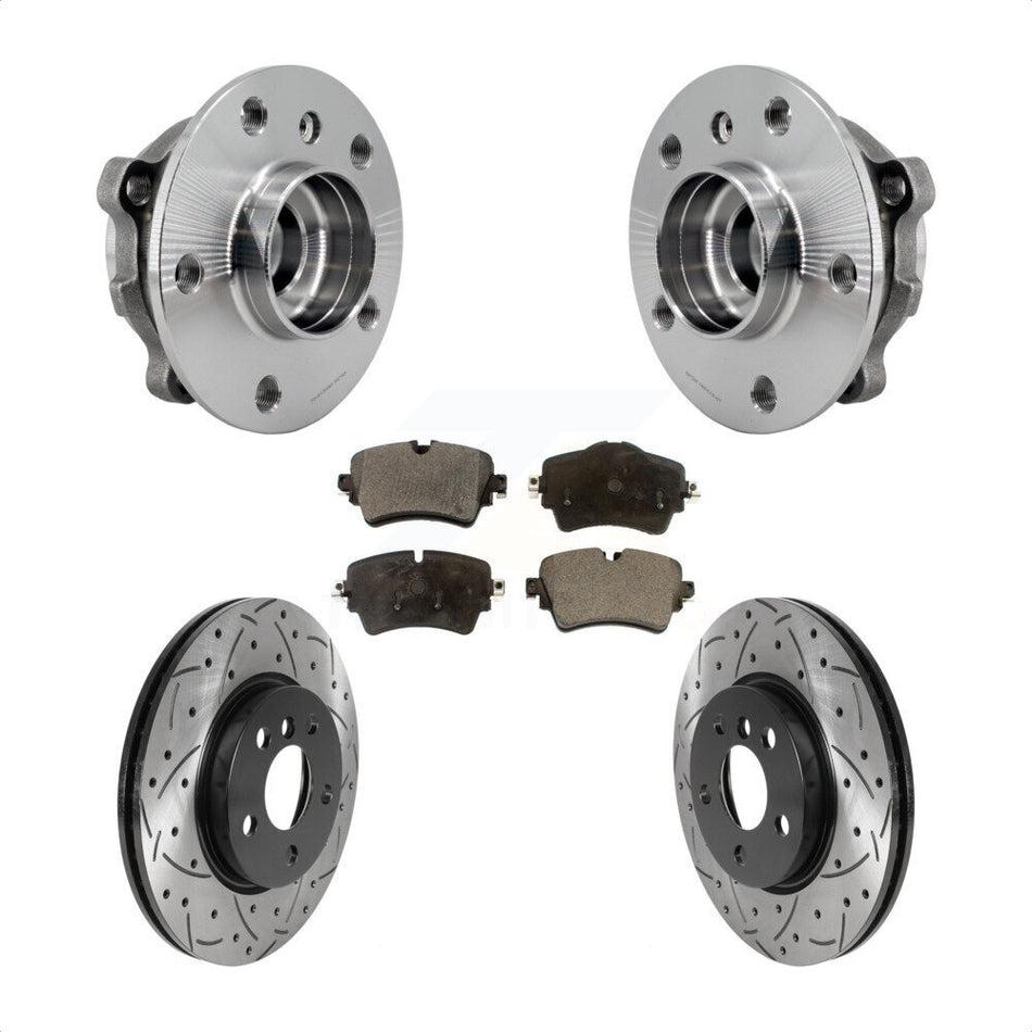 Front Hub Bearing Assembly Coated Drill Slot Brake Rotor Pads Kit For Mini Cooper Clubman KBB-125756