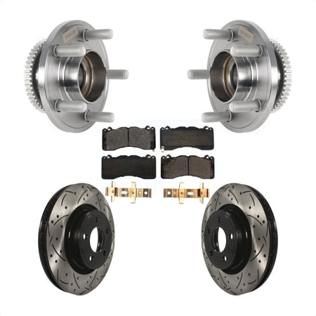 Front Hub Bearing Drill Slot Brake Rotor Pad Kit For 2015 Ford Mustang With Brembo Brakes KBB-125762