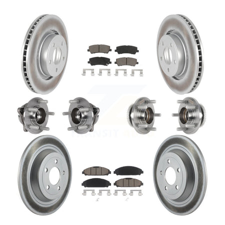 Front Rear Hub Bearing Coated Brake Rotor & Pads Kit (10Pc) For Ford Mustang V6 with 3.7L KBB-125786