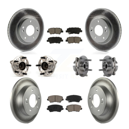 Front Rear Hub Bearing Coated Disc Brake Rotor Pad Kit (10Pc) For 2017 Hyundai Elantra GT KBB-125790