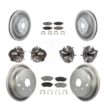 Front Rear Hub Bearing Coated Disc Brake Rotor And Ceramic Pads Kit (10Pc) For Subaru WRX KBB-125795