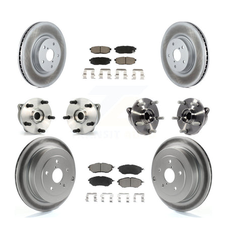 Front Rear Hub Bearing Coated Brake Rotor Pads Kit (10Pc) For 2006-2007 Subaru B9 Tribeca KBB-125796