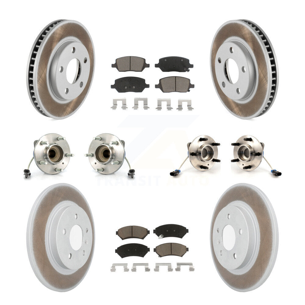 Front Rear Hub Bearing Coat Brake Rotor Pads Kit (10Pc) For Pontiac Montana 3 Hole Flange KBB-125816