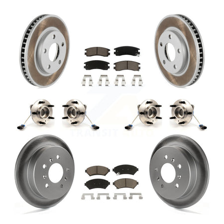 Front Rear Hub Bearing Coated Brake Rotor And Pad Kit (10Pc) For 2001 Pontiac Montana AWD KBB-125817