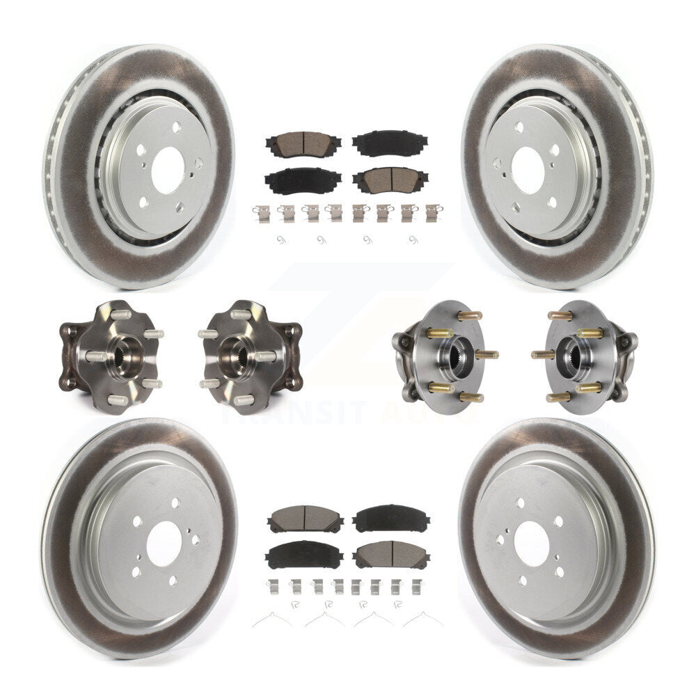 Front Rear Hub Bearing Coated Brake Rotor & Pads Kit (10Pc) For Lexus RX350 RX450h RX350L KBB-125818