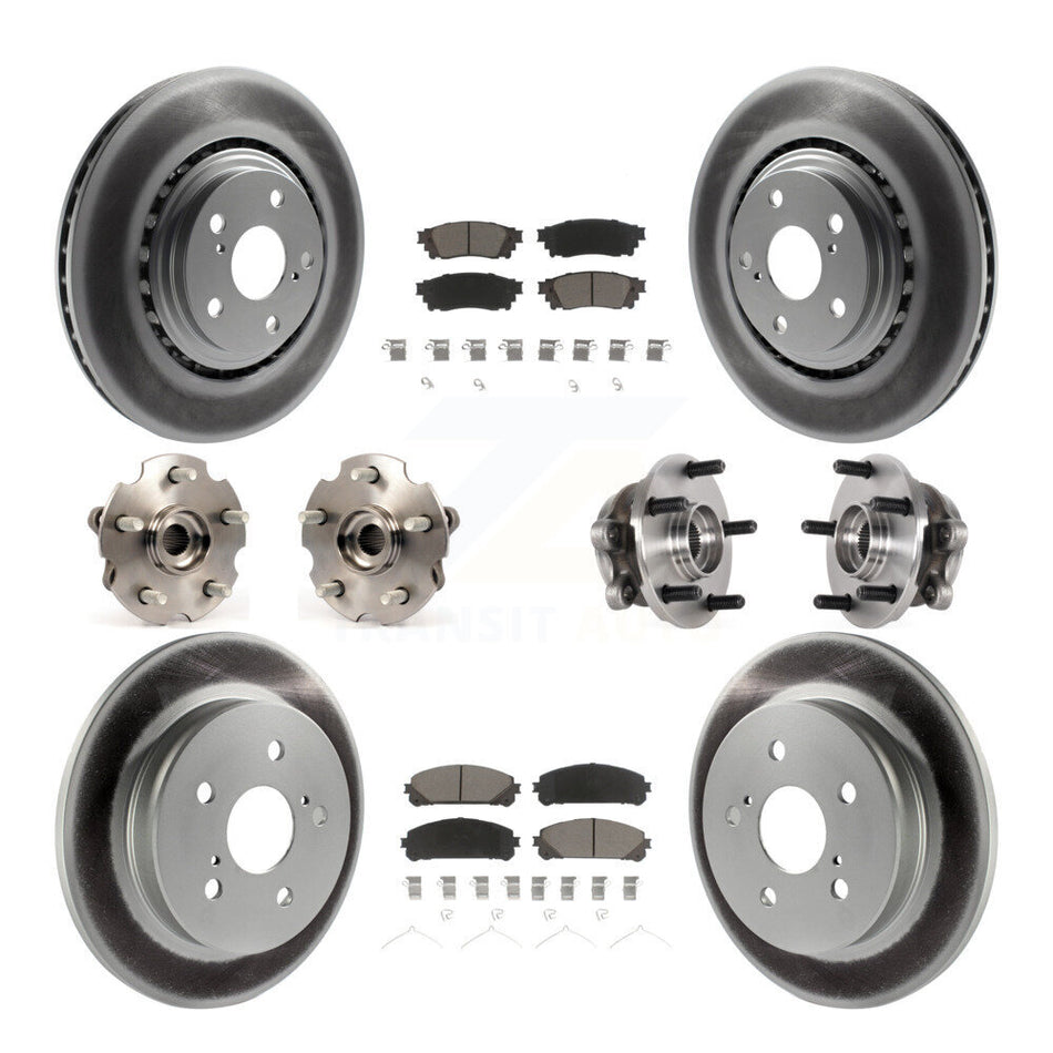 Front Rear Hub Bearing Coated Brake Rotor & Pads Kit (10Pc) For Lexus NX300 NX200t NX300h KBB-125842