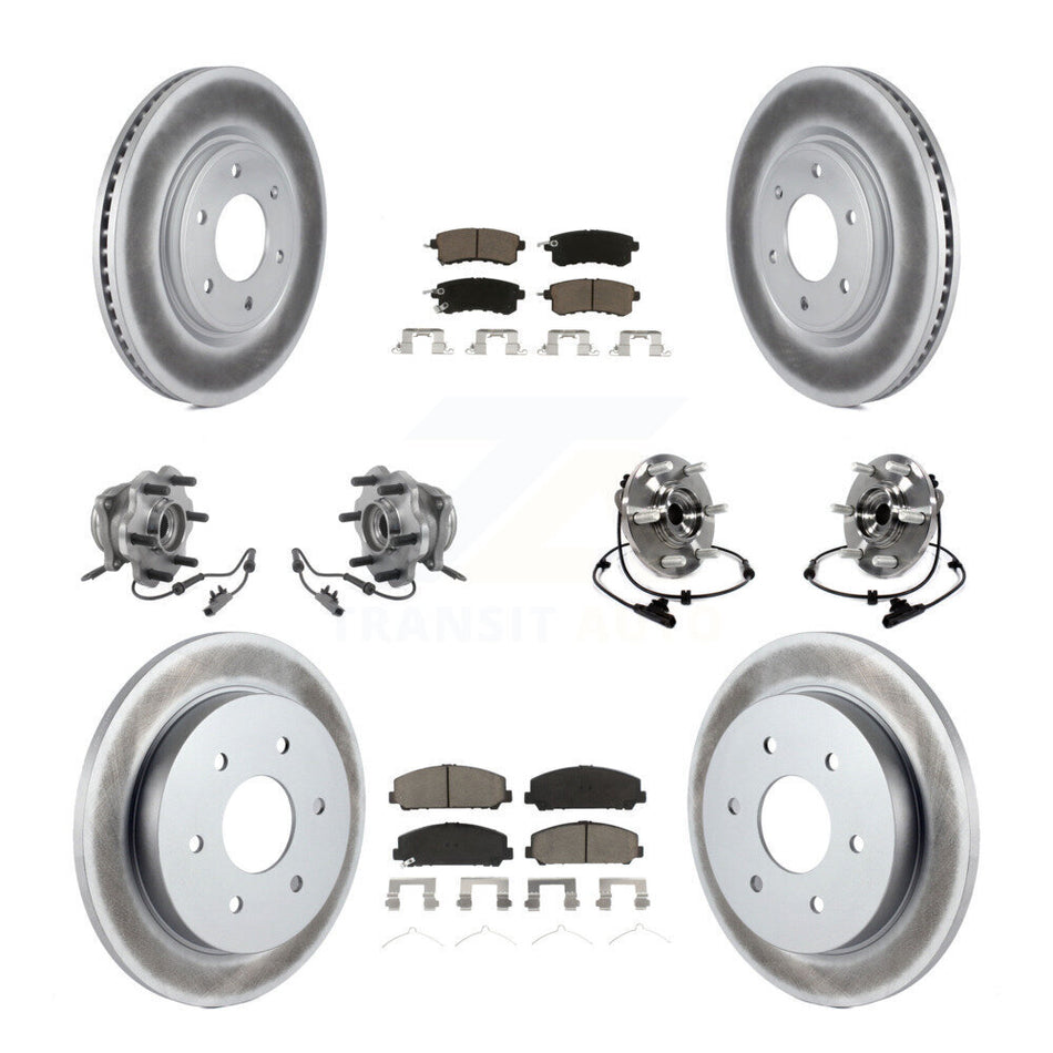 Front Rear Hub Bearing Coat Brake Rotor Pad Kit (10Pc) For Nissan Armada With Solid KBB-125843