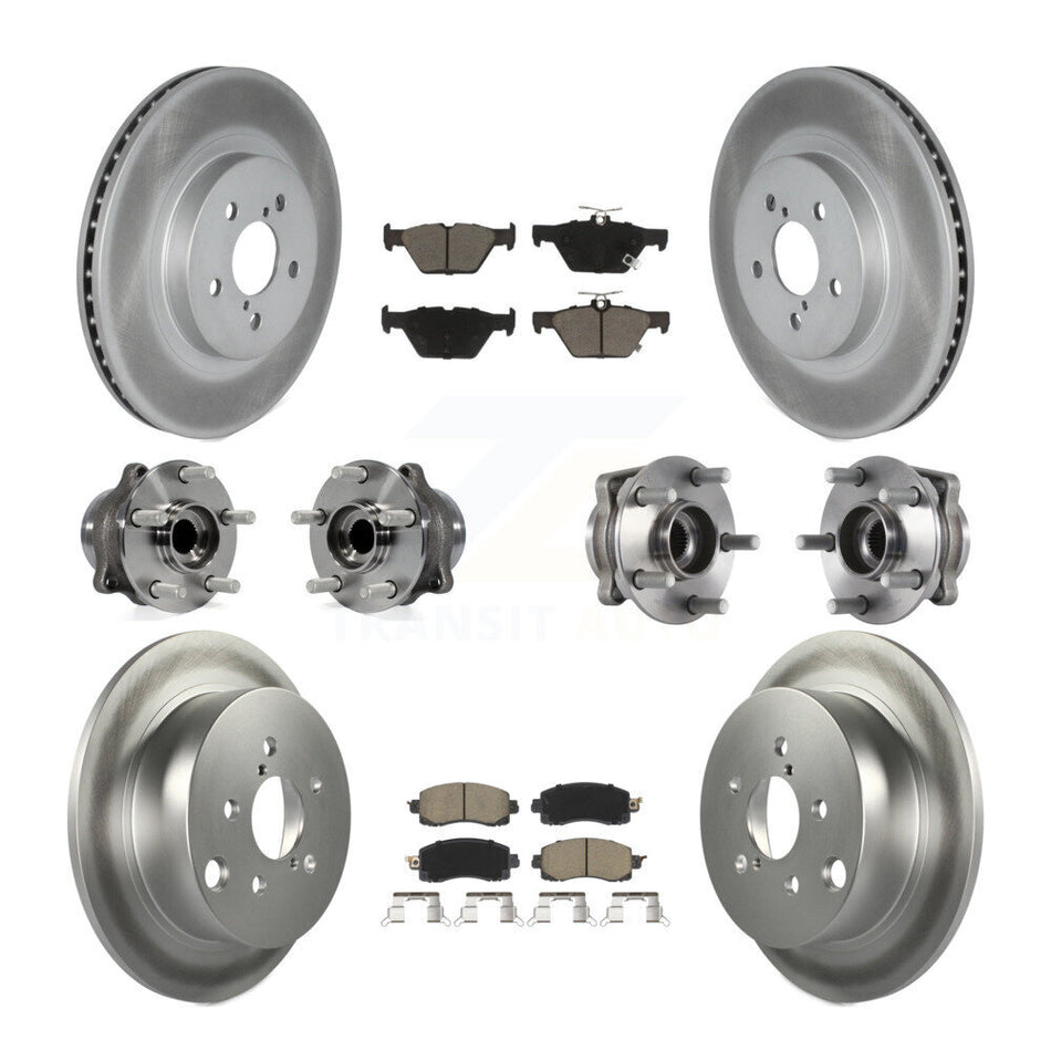 Front Rear Hub Bearing Coat Brake Rotor Pad Kit (10Pc) For 20 Subaru Crosstrek GAS engine KBB-125844