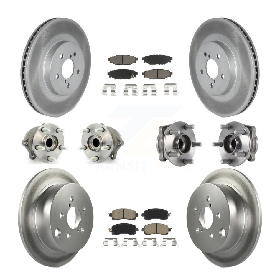 Front Rear Hub Bearings Coated Disc Brake Rotors And Pads Kit (10Pc) For Subaru Crosstrek KBB-125845