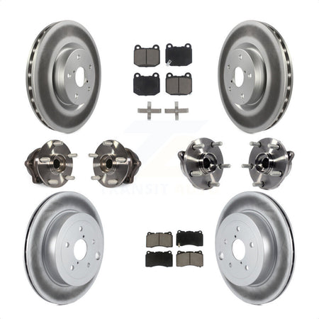 Front Rear Hub Bearing Coated Disc Brake Rotor Pads Kit (10Pc) For Subaru Impreza WRX STI KBB-125846