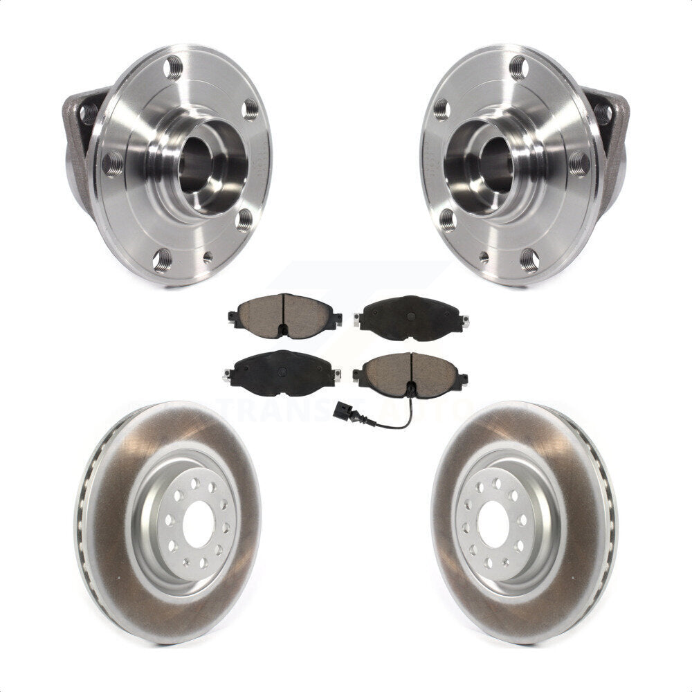 Front Hub Bearing Coat Brake Rotor Pad Kit For Volkswagen GTI Without Performance Package KBB-125852