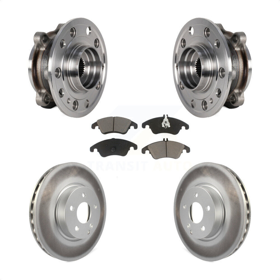 Front Hub Bearing Assembly Coated Brake Rotor And Pad Kit For 2017 Mercedes-Benz E400 AWD KBB-125864