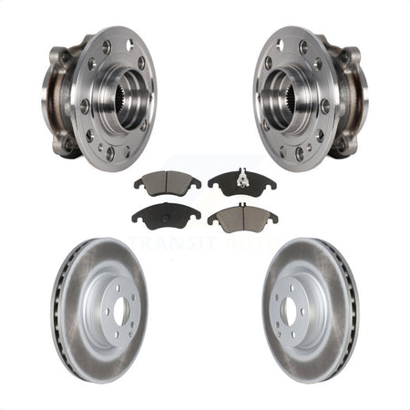 Front Hub Bearing Assembly Coated Brake Rotor And Pad Kit For 2017 Mercedes-Benz E400 AWD KBB-125866