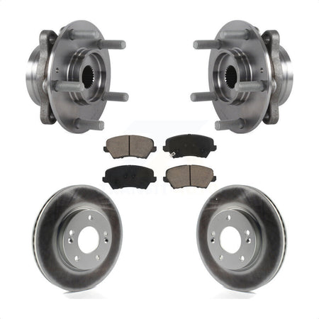 Front Hub Bearing Assembly Coated Brake Rotor And Pad Kit For Hyundai Veloster Elantra GT KBB-125871