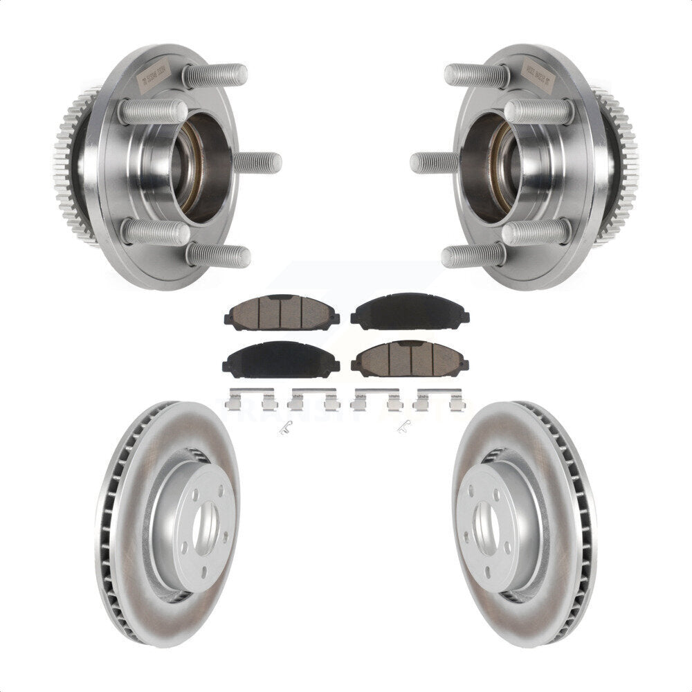 Front Hub Bearing Assembly Coated Disc Brake Rotors And Ceramic Pads Kit For Ford Mustang KBB-125872