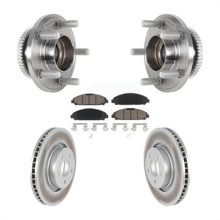 Front Hub Bearing Assembly Coated Disc Brake Rotors And Ceramic Pads Kit For Ford Mustang KBB-125872
