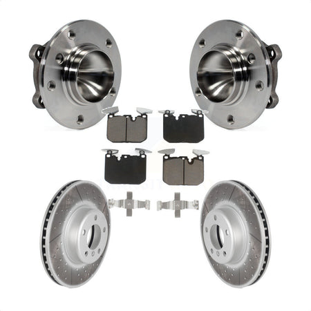 Front Hub Bearing Coated Brake Rotor Pad Kit For BMW 328i With 340mm Diameter KBB-125886