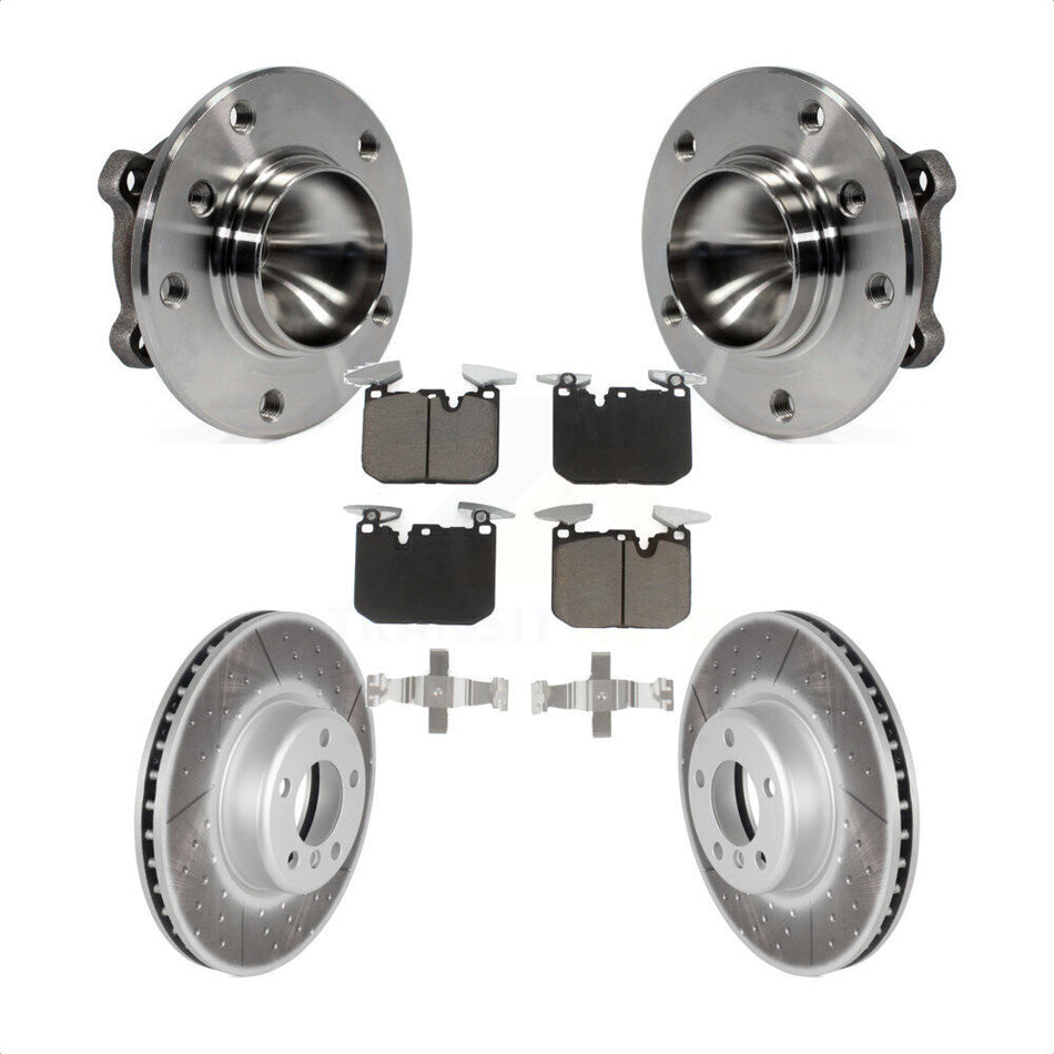 Front Hub Bearing Coated Brake Rotor Pad Kit For BMW 328i With 340mm Diameter KBB-125886