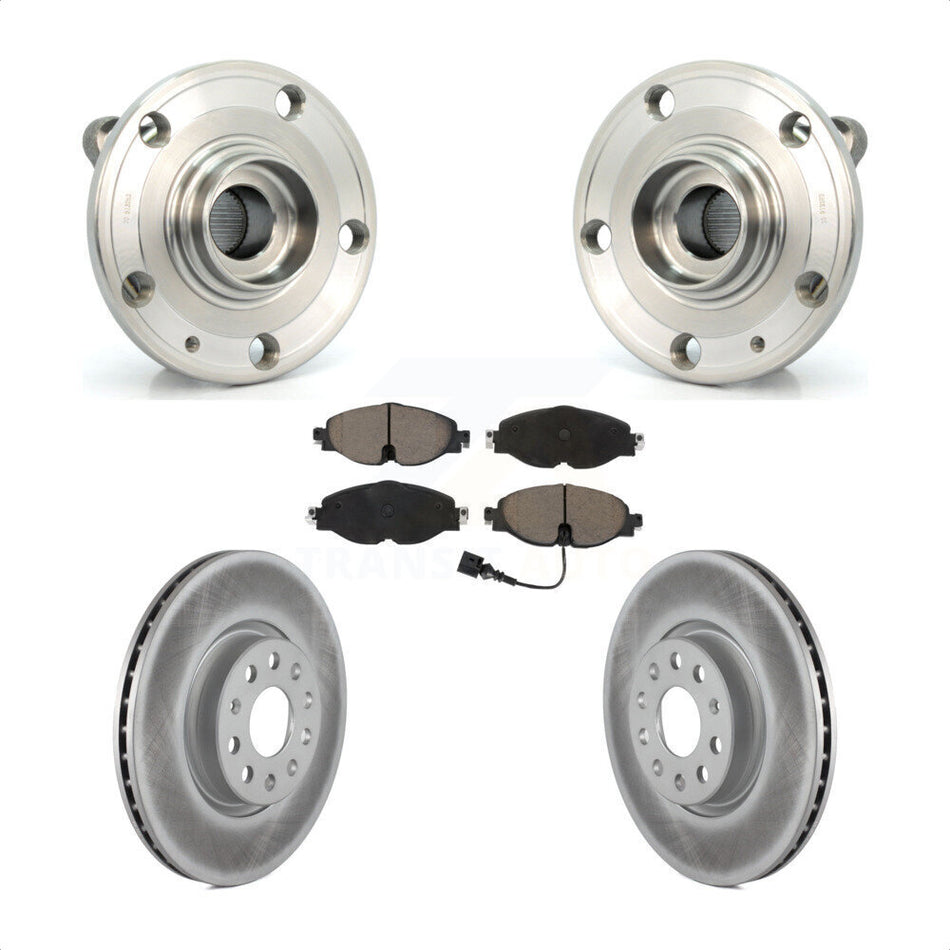Front Hub Bearing Assembly Coated Disc Brake Rotors And Pads Kit For Volkswagen Passat KBB-125887