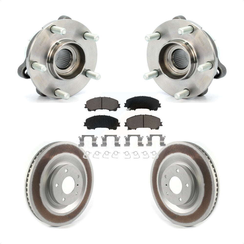 Front Hub Bearing Assembly Coated Disc Brake Rotor & Pads Kit For 2019-2021 INFINITI QX50 KBB-125888