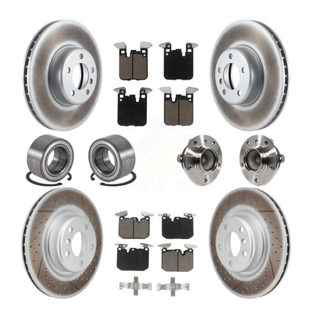 Front Rear Hub Bearing Coated Disc Brake Rotor & Pads Shoe Kit (10Pc) For BMW M235i M240i KBB-125909