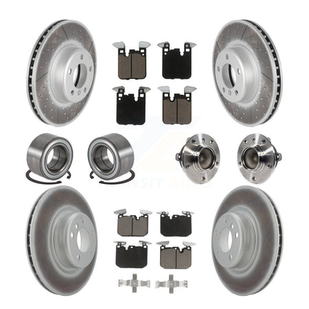Front Rear Hub Bearing Coated Disc Brake Rotor & Pads Shoe Kit (10Pc) For BMW M235i M240i KBB-125912