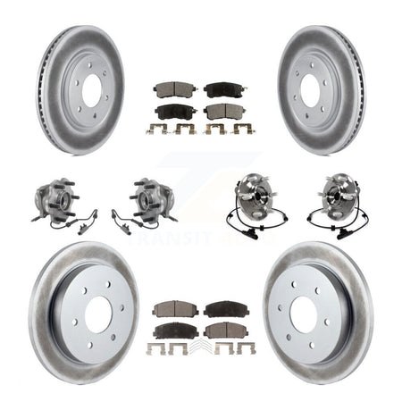 Front Rear Hub Bearing Coat Brake Rotor Pad Kit (10Pc) For Nissan Armada With Solid KBB-125940