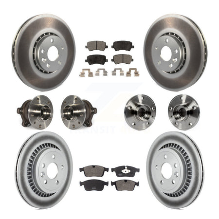 Front Rear Hub Bearing Coated Disc Brake Rotor And Pad Kit (10Pc) For 2017 Volvo XC60 AWD KBB-125941