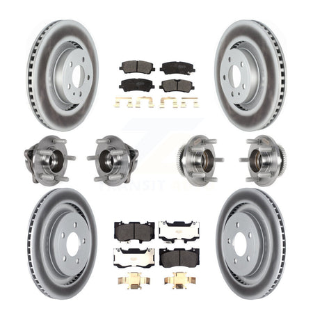 Front Rear Hub Bearings Coated Disc Brake Rotors And Pads Kit (10Pc) For Ford Mustang KBB-125953