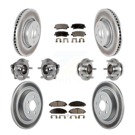 Front Rear Hub Bearing Coated Brake Rotor & Pads Kit (10Pc) For Ford Mustang V6 with 3.7L KBB-125954