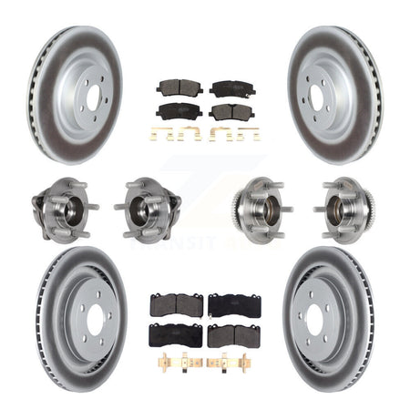 Front Rear Hub Bearings Coated Disc Brake Rotors And Pads Kit (10Pc) For Ford Mustang KBB-125956