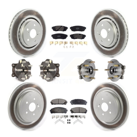 Front Rear Hub Bearing Coated Brake Rotor & Pads Kit (10Pc) For Lexus RX350 RX450h RX350L KBB-125966