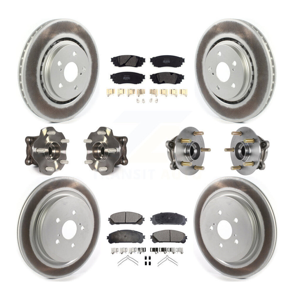 Front Rear Hub Bearing Coated Brake Rotor & Pads Kit (10Pc) For Lexus RX350 RX450h RX350L KBB-125966