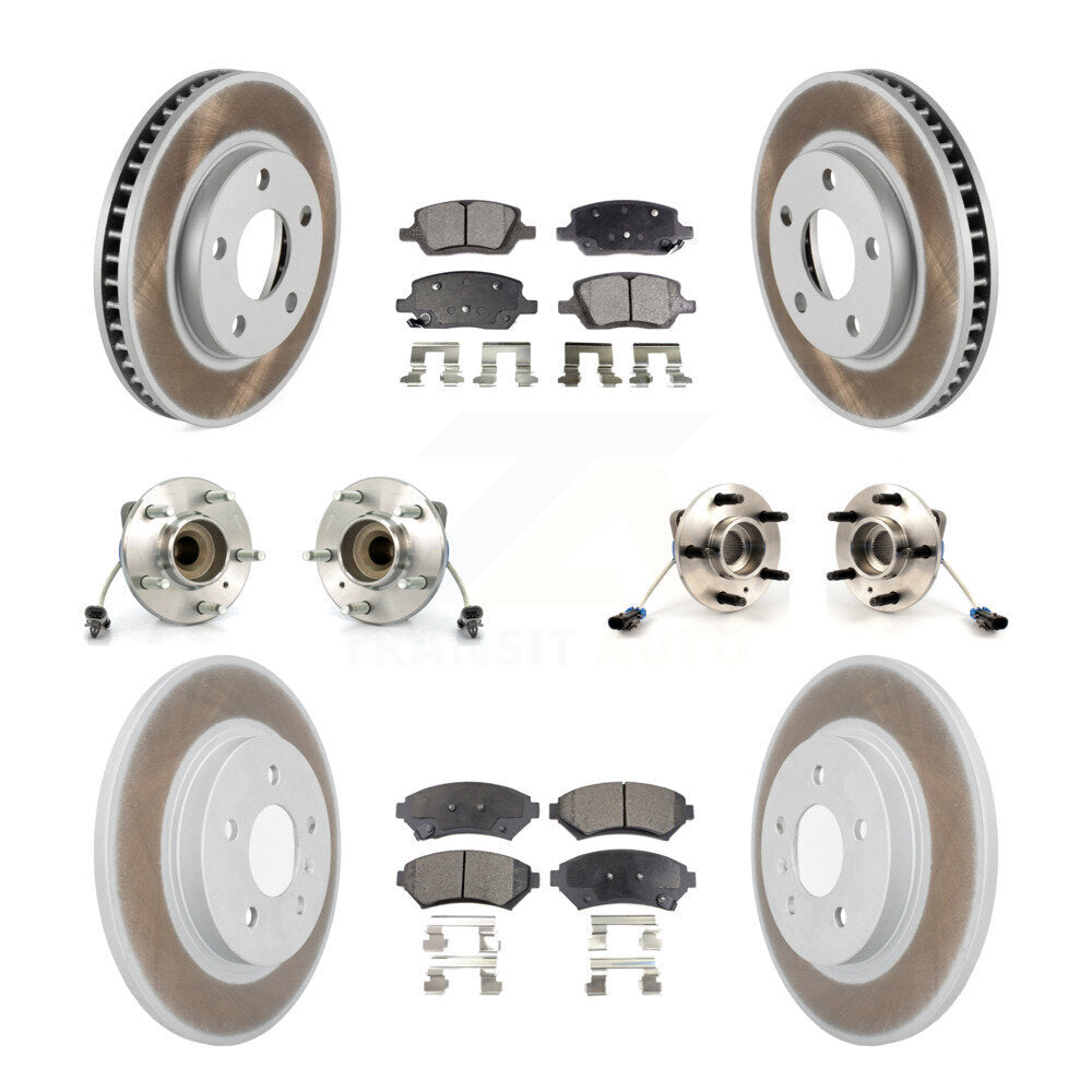 Front Rear Hub Bearing Coat Brake Rotor Pads Kit (10Pc) For Pontiac Montana 3 Hole Flange KBB-125967