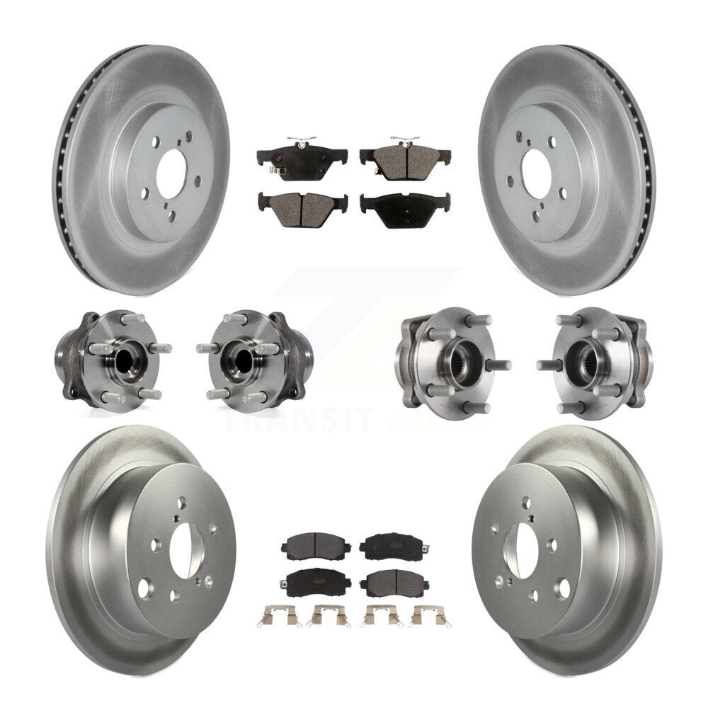Front Rear Hub Bearing Coat Brake Rotor Pad Kit (10Pc) For 20 Subaru Crosstrek GAS engine KBB-125992