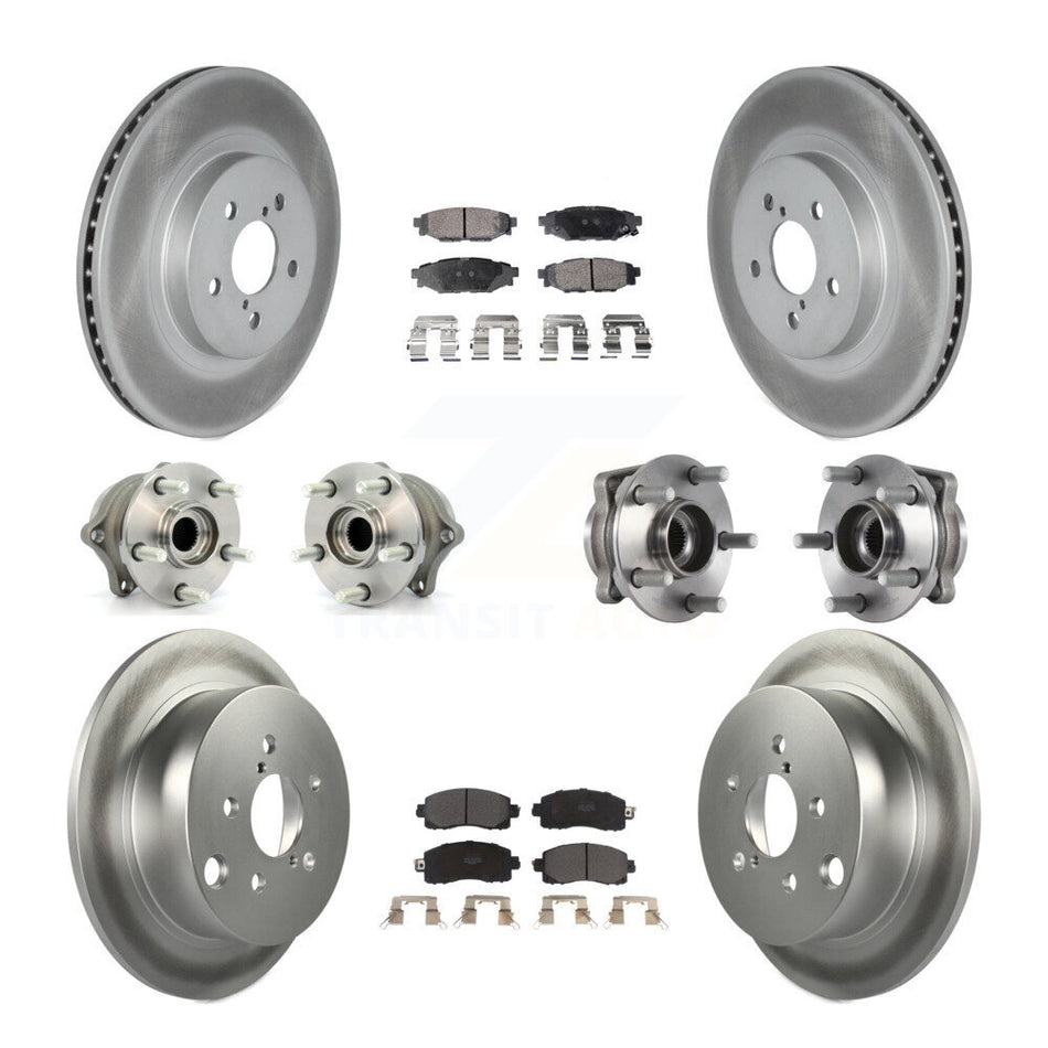 Front Rear Hub Bearings Coated Disc Brake Rotors And Pads Kit (10Pc) For Subaru Crosstrek KBB-125993
