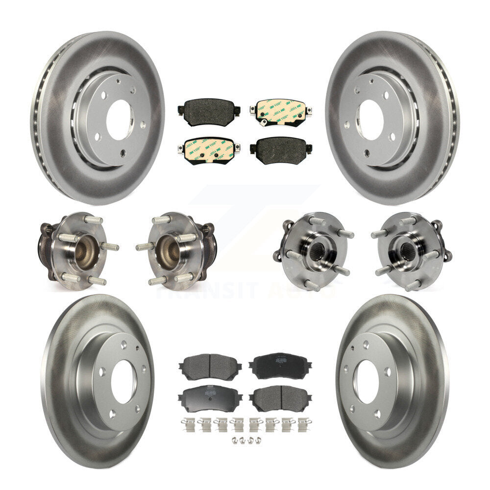 Front Rear Hub Bearing Coated Brake Rotor Pads Kit (10Pc) For Mazda 6 Naturally Aspirated KBB-125994