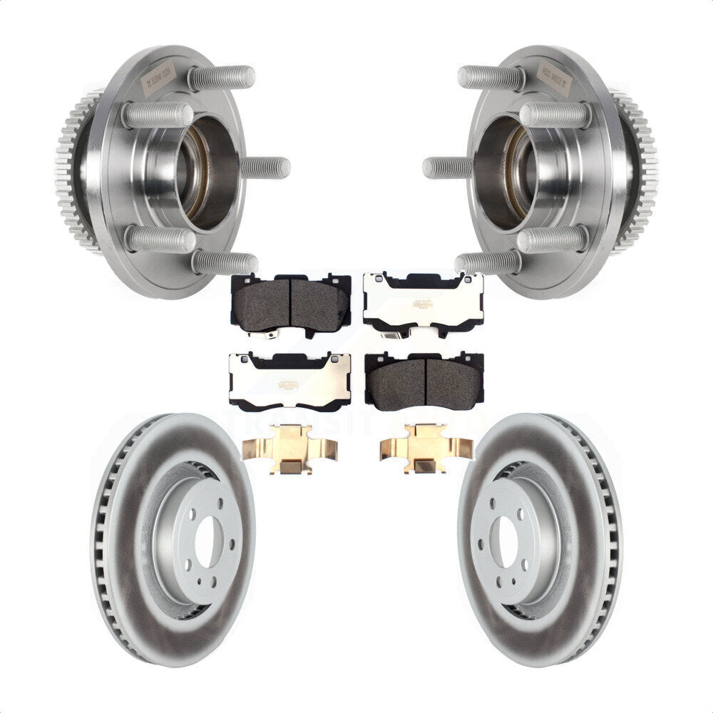 Front Hub Bearing Assembly Coated Disc Brake Rotors And Pads Kit For Ford Mustang KBB-126003