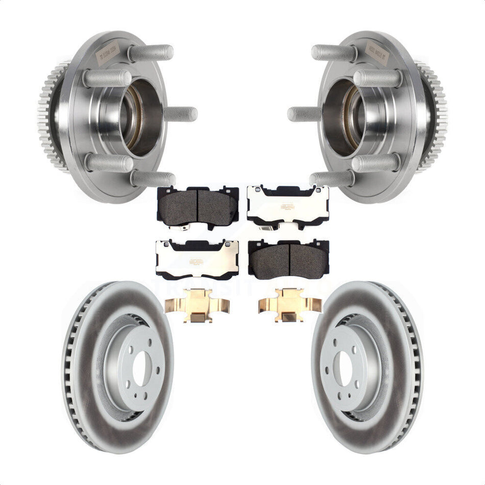 Front Hub Bearing Assembly Coated Disc Brake Rotors And Pads Kit For Ford Mustang KBB-126003