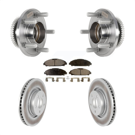 Front Hub Bearing Assembly Coated Disc Brake Rotors And Pads Kit For Ford Mustang KBB-126005