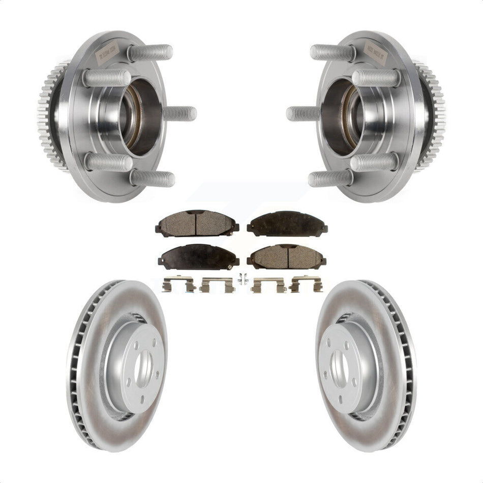 Front Hub Bearing Assembly Coated Disc Brake Rotors And Pads Kit For Ford Mustang KBB-126005