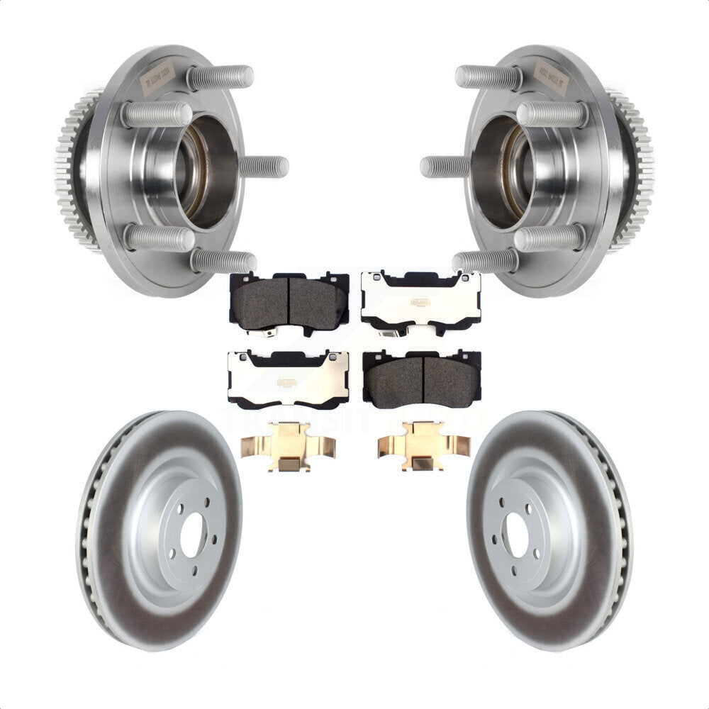 Front Hub Bearing Assembly Coated Disc Brake Rotors And Pads Kit For Ford Mustang KBB-126007