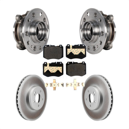 Front Hub Bearing Assembly Coated Disc Brake Rotor & Pads Kit For Mercedes-Benz C300 C400 KBB-126012