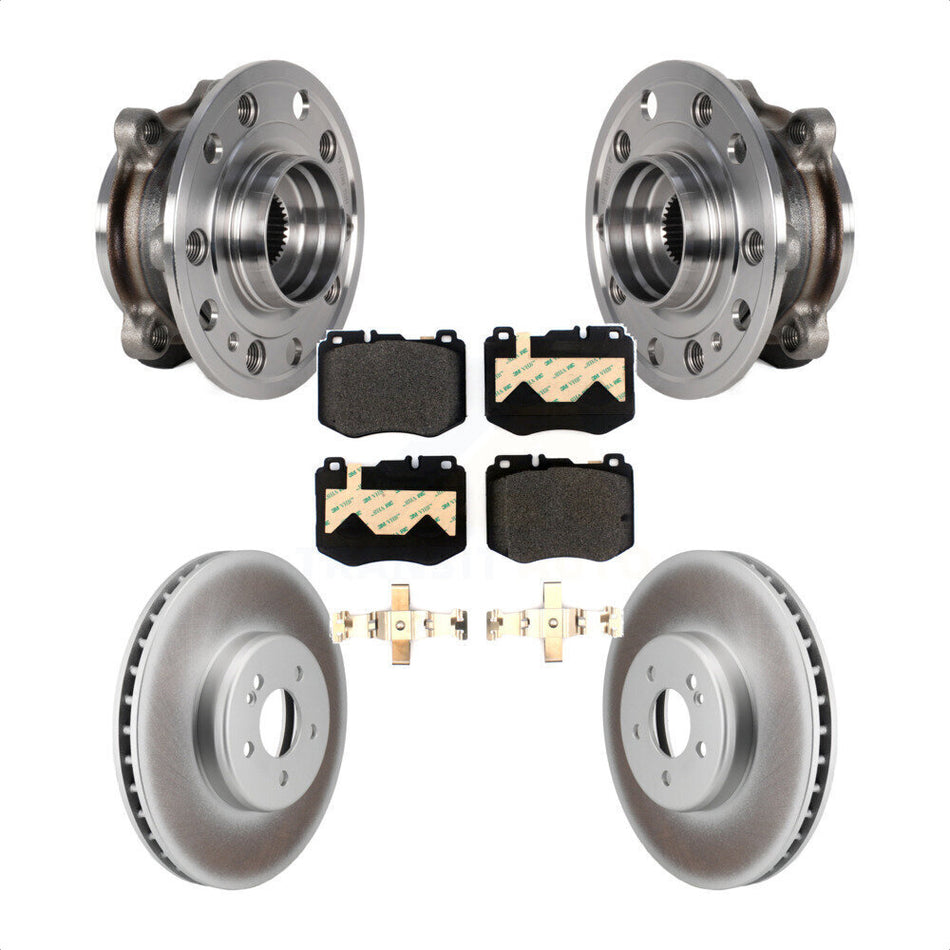 Front Hub Bearing Assembly Coated Disc Brake Rotor & Pads Kit For Mercedes-Benz C300 C400 KBB-126012