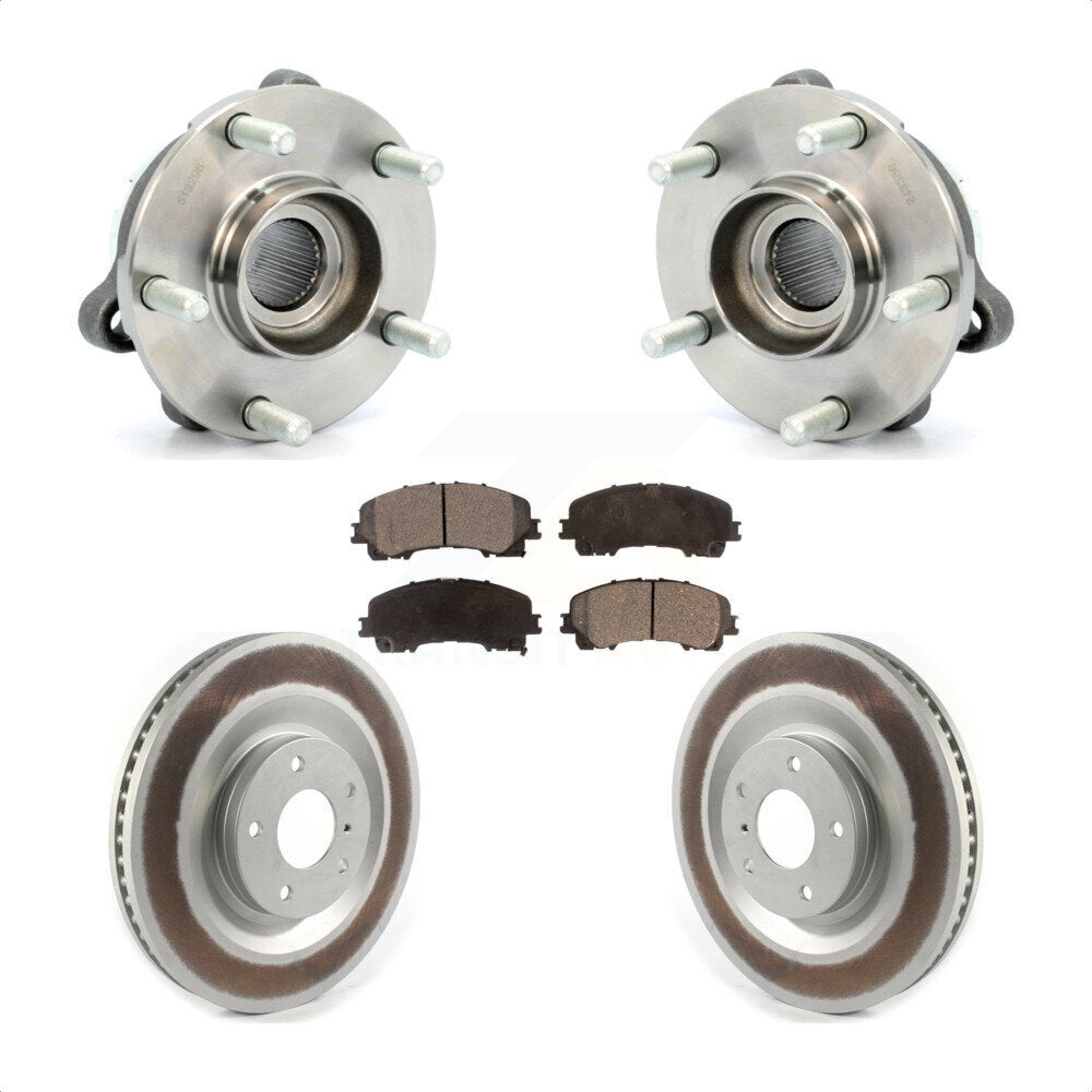 Front Hub Bearing Assembly Coated Disc Brake Rotor & Pads Kit For 2019-2021 INFINITI QX50 KBB-126015