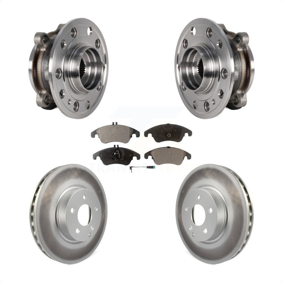Front Hub Bearing Assembly Coated Brake Rotor And Pad Kit For 2017 Mercedes-Benz E400 AWD KBB-126017